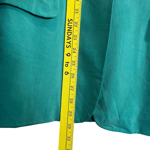 Talbots Vintage Size Size 10 Teal Pure Silk Woman’s 2 Piece Pant and Blazer Suit - Picture 8 of 16